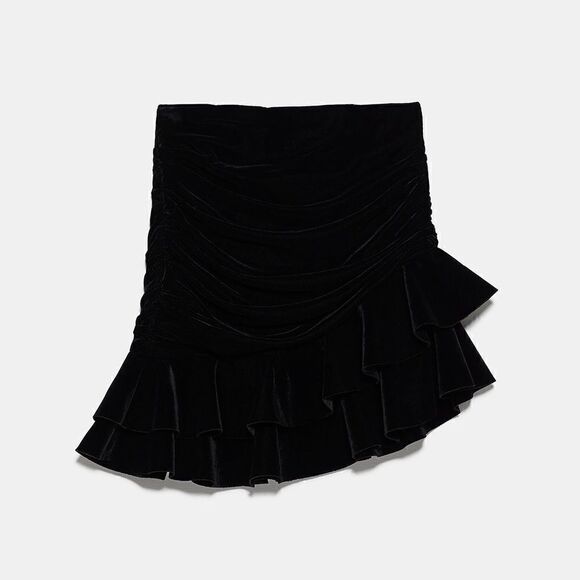 ZARA VELVET MINI SKIRT - Picture 10 of 10